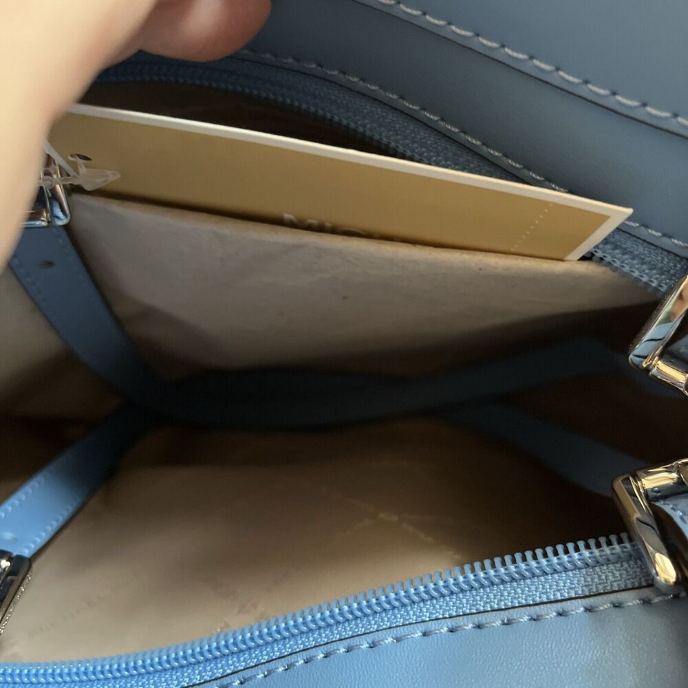 Michael Kors Bag Jet Set Medium Vegan Leather Double Pocket Tote south Pacific - Picture 4 of 11